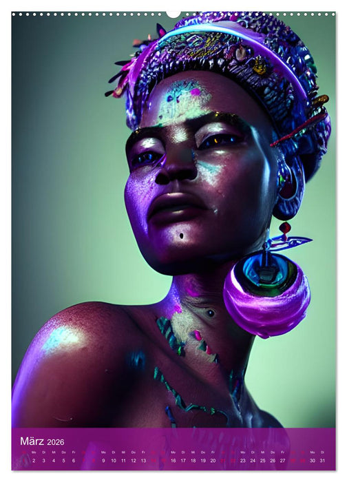 Voodoo-Schönheiten - Computerträume aus der KI (CALVENDO Wandkalender 2026)