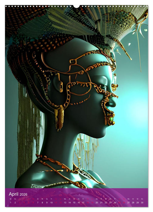 Voodoo-Schönheiten - Computerträume aus der KI (CALVENDO Wandkalender 2026)