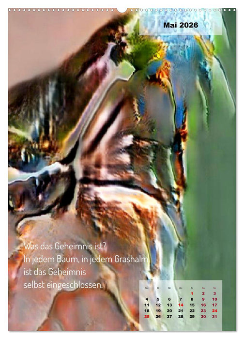 Seelenwünsche - Kunstkalender mit Texten zum Innehalten (CALVENDO Wandkalender 2026)