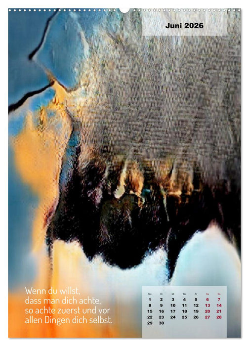 Seelenwünsche - Kunstkalender mit Texten zum Innehalten (CALVENDO Wandkalender 2026)