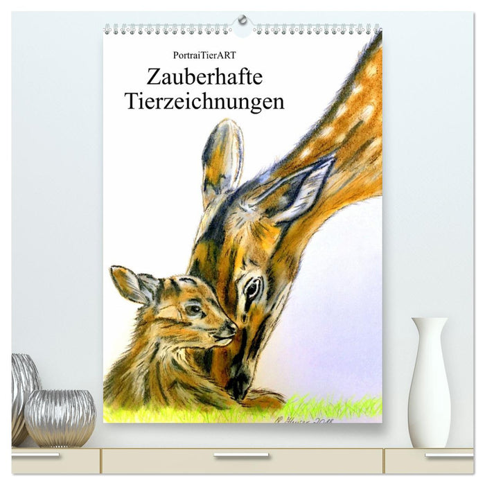 PortraiTierART Zauberhafte Tierzeichnungen (CALVENDO Premium Wandkalender 2026)