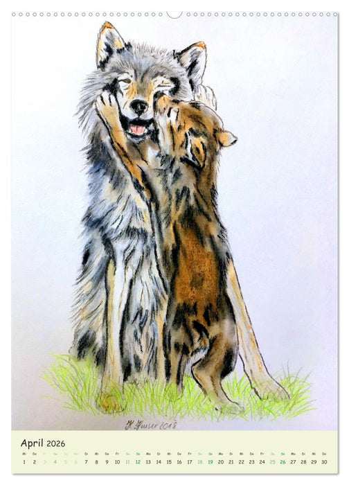 PortraiTierART Zauberhafte Tierzeichnungen (CALVENDO Premium Wandkalender 2026)