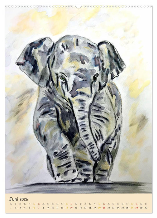 PortraiTierART Zauberhafte Tierzeichnungen (CALVENDO Premium Wandkalender 2026)