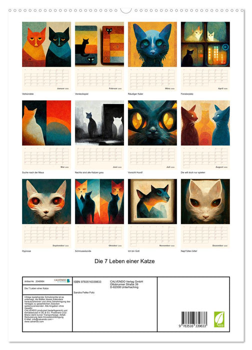 Die 7 Leben einer Katze (CALVENDO Premium Wandkalender 2026)