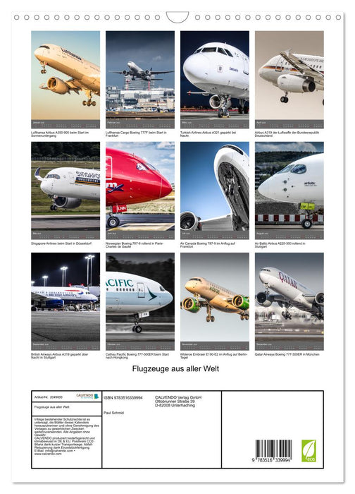 Flugzeuge aus aller Welt (CALVENDO Wandkalender 2026)