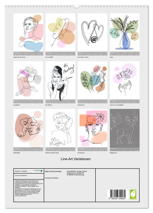 Line-Art Variationen (CALVENDO Premium Wandkalender 2026)