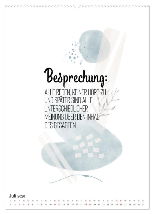 Mit Humor durch den Arbeitstag (CALVENDO Premium Wandkalender 2026)