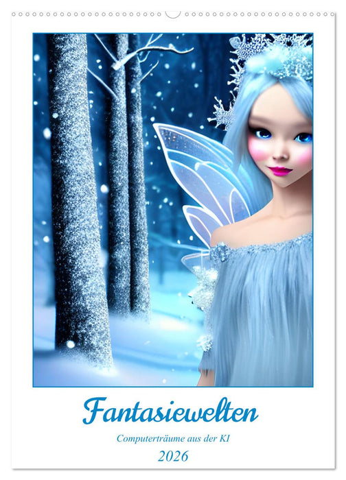 Fantasiewelten - Computerträume aus der KI (CALVENDO Wandkalender 2026)