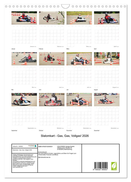 Slalomkart - Gas, Gas, Vollgas! 2026 (CALVENDO Wandkalender 2026)