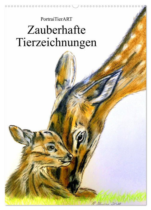 PortraiTierART Zauberhafte Tierzeichnungen (CALVENDO Wandkalender 2026)