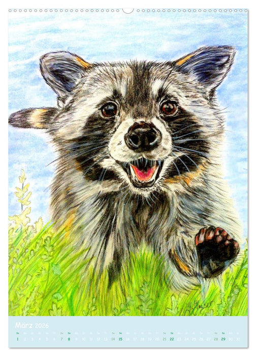 PortraiTierART Zauberhafte Tierzeichnungen (CALVENDO Wandkalender 2026)