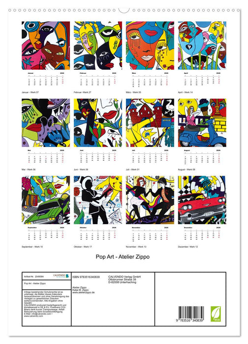 Pop Art - Atelier Zippo (CALVENDO Premium Wandkalender 2026)
