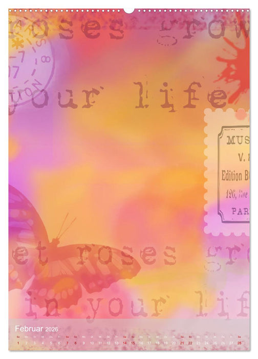 Der Scrapbook-Kalender:Fantasievolle Hintergründe zur kreativen Ausgestaltung (CALVENDO Premium Wandkalender 2026)