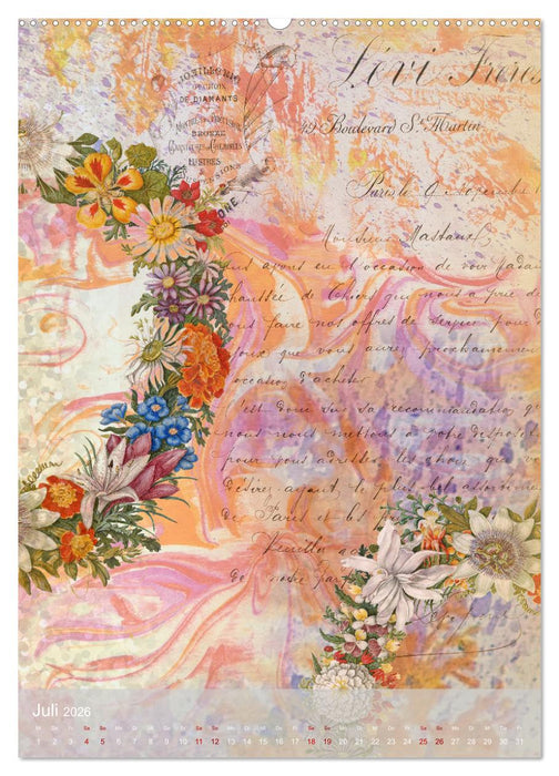 Der Scrapbook-Kalender:Fantasievolle Hintergründe zur kreativen Ausgestaltung (CALVENDO Premium Wandkalender 2026)