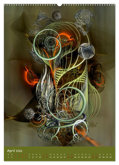 Florale Fraktale (CALVENDO Premium Wandkalender 2026)