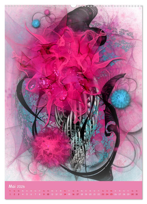Florale Fraktale (CALVENDO Premium Wandkalender 2026)