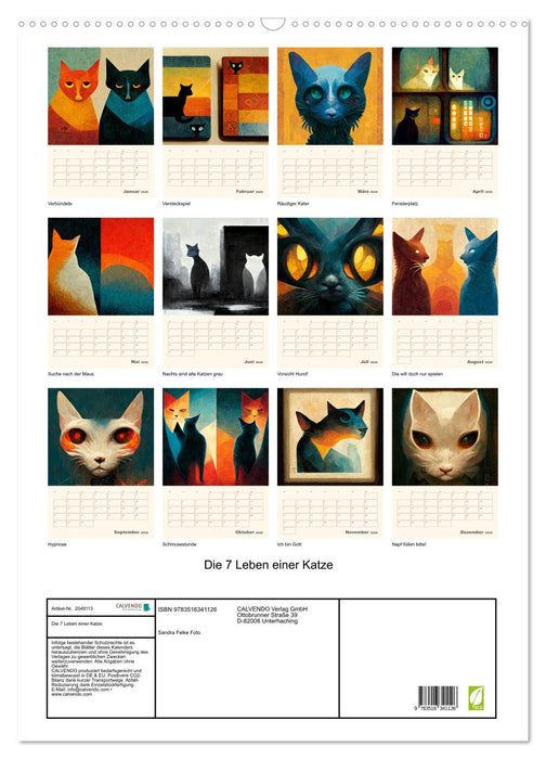 Die 7 Leben einer Katze (CALVENDO Wandkalender 2026)