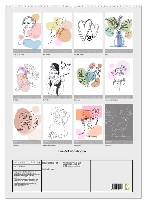 Line-Art Variationen (CALVENDO Wandkalender 2026)