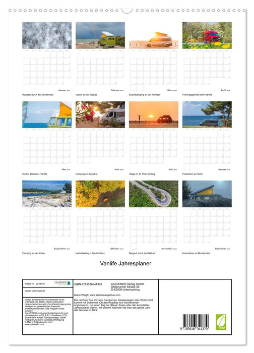 Vanlife Jahresplaner (CALVENDO Premium Wandkalender 2026)