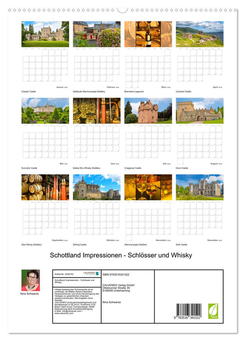 Schottland Impressionen - Schlösser und Whisky (CALVENDO Premium Wandkalender 2026)