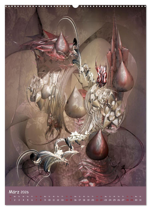 Florale Fraktale (CALVENDO Wandkalender 2026)