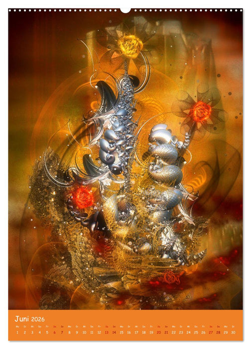 Florale Fraktale (CALVENDO Wandkalender 2026)