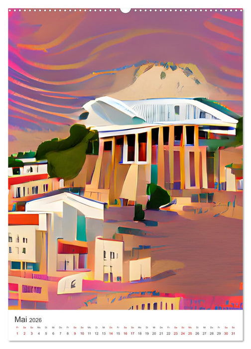 Illustrierte Europäische Städte (CALVENDO Premium Wandkalender 2026)