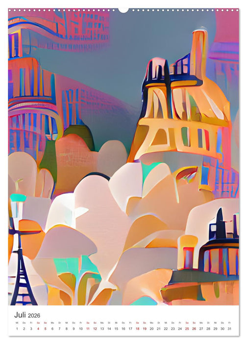 Illustrierte Europäische Städte (CALVENDO Premium Wandkalender 2026)