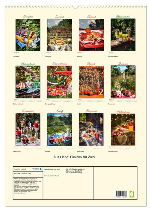 Aus Liebe: Picknick für Zwei (CALVENDO Wandkalender 2026)