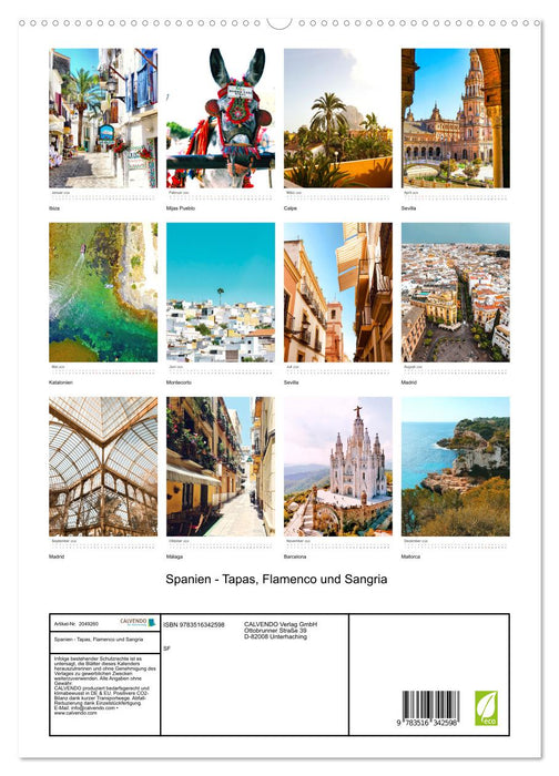 Spanien - Tapas, Flamenco und Sangria (CALVENDO Premium Wandkalender 2026)