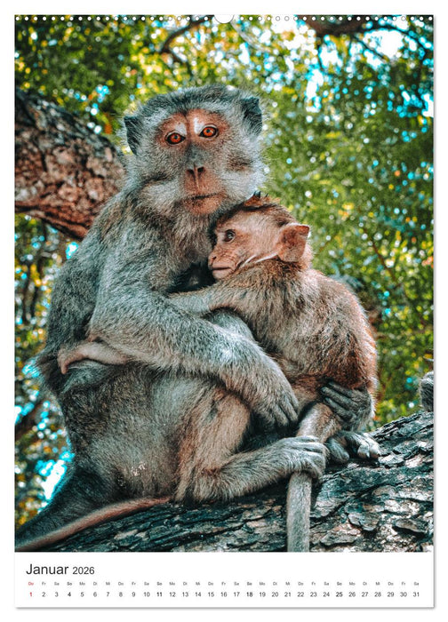 Muttertiere und ihre Jungen (CALVENDO Premium Wandkalender 2026)