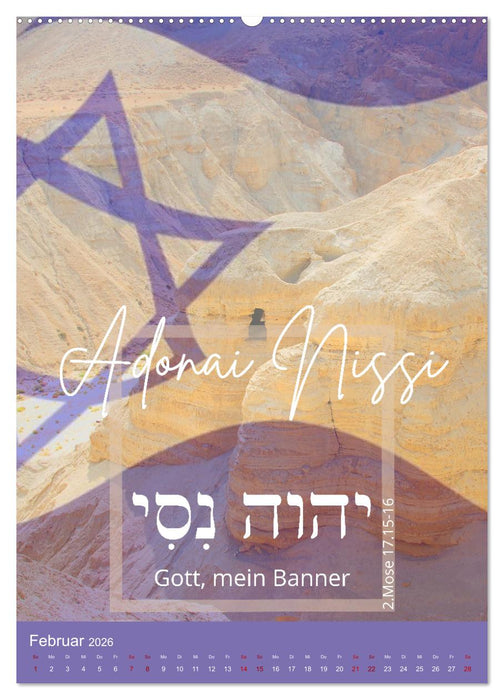 Israel und hebräische Namen Gottes (CALVENDO Premium Wandkalender 2026)