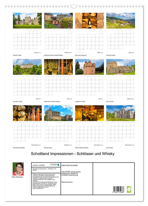 Schottland Impressionen - Schlösser und Whisky (CALVENDO Wandkalender 2026)