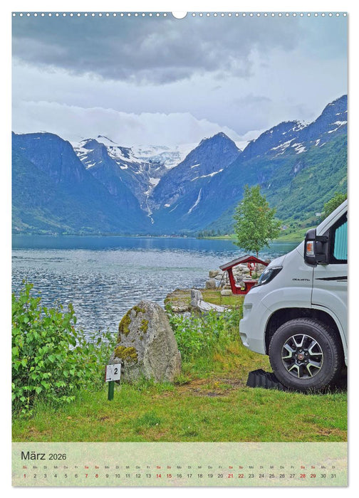 Unterwegs in Norwegen - Mit dem Wohnmobil an schönen Orten verweilen (CALVENDO Wandkalender 2026)