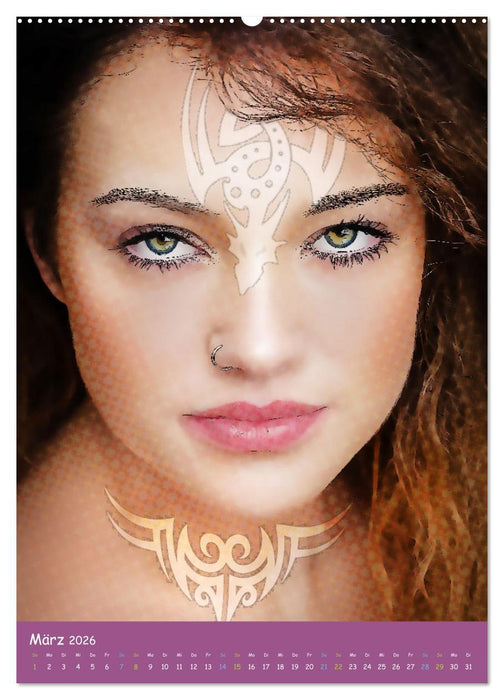Tattoo Girls - Artwork (CALVENDO Premium Wandkalender 2026)