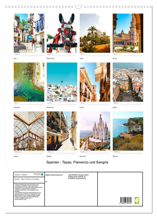 Spanien - Tapas, Flamenco und Sangria (CALVENDO Wandkalender 2026)