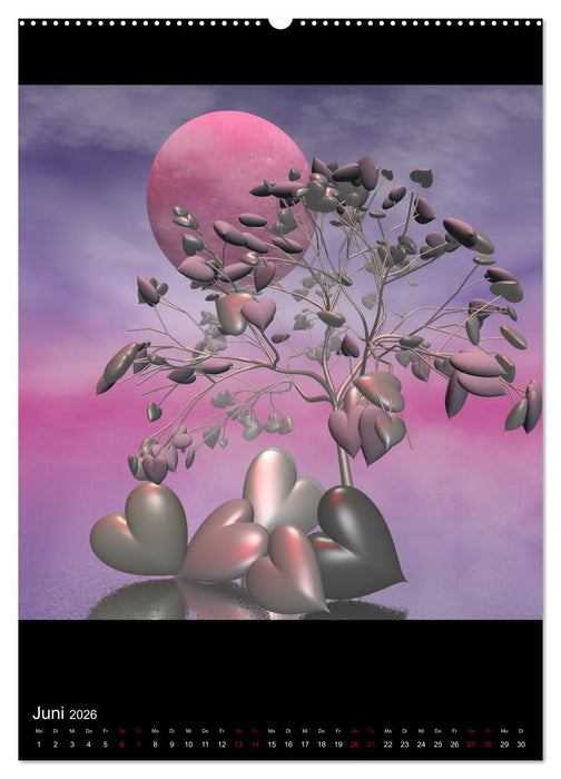 Fantasiebäume im Mondschein (CALVENDO Premium Wandkalender 2026)