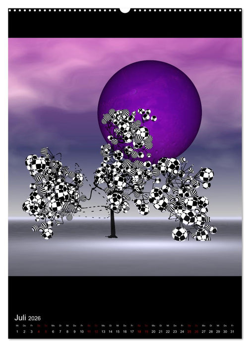 Fantasiebäume im Mondschein (CALVENDO Premium Wandkalender 2026)