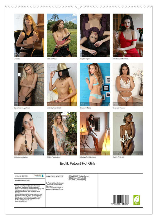 Erotik Fotoart Hot Girls (CALVENDO Premium Wandkalender 2026)