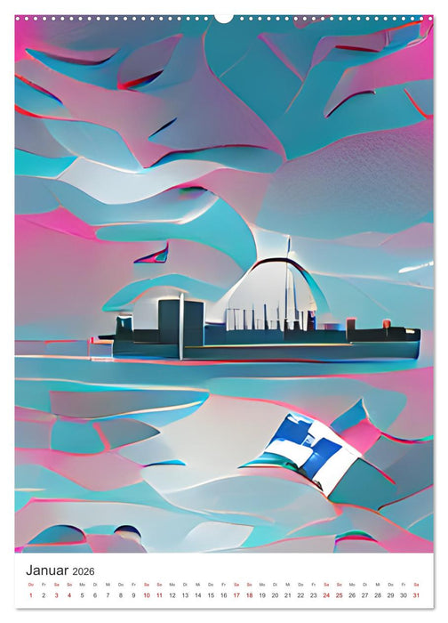 Illustrierte Europäische Städte (CALVENDO Wandkalender 2026)