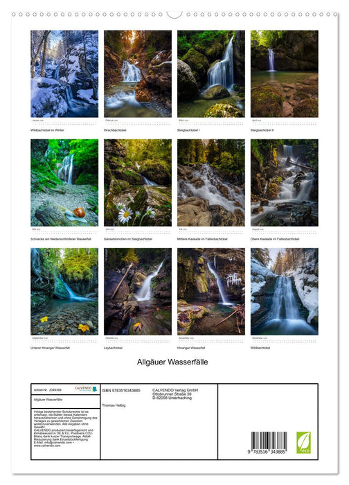 Allgäuer Wasserfälle (CALVENDO Premium Wandkalender 2026)