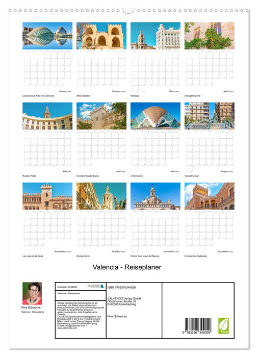 Valencia - Reiseplaner (CALVENDO Premium Wandkalender 2026)