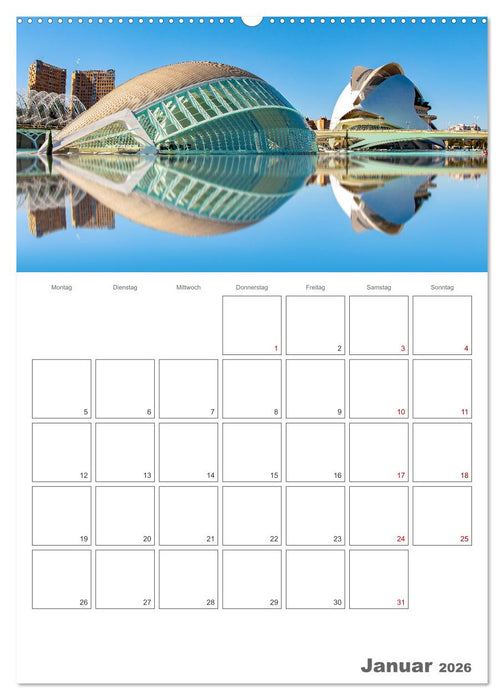 Valencia - Reiseplaner (CALVENDO Premium Wandkalender 2026)