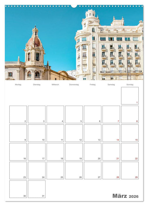 Valencia - Reiseplaner (CALVENDO Premium Wandkalender 2026)