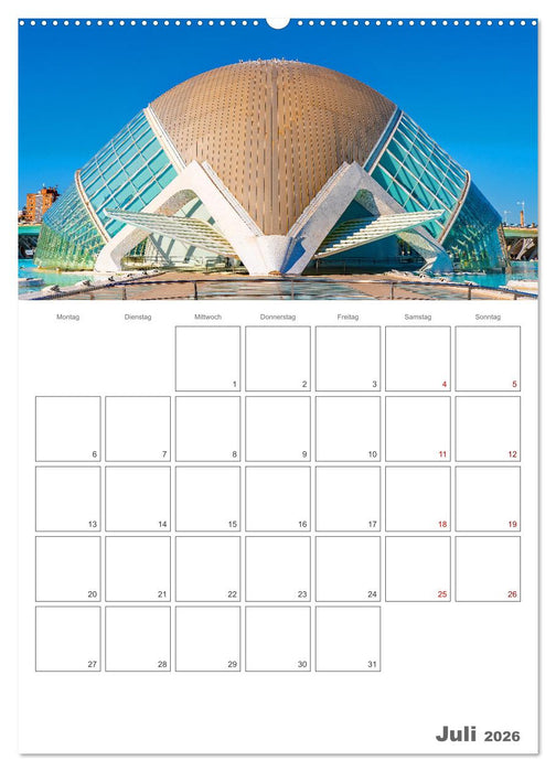 Valencia - Reiseplaner (CALVENDO Premium Wandkalender 2026)