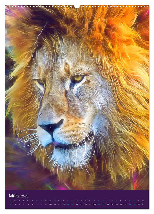 Raubkatzen - Artwork (CALVENDO Premium Wandkalender 2026)