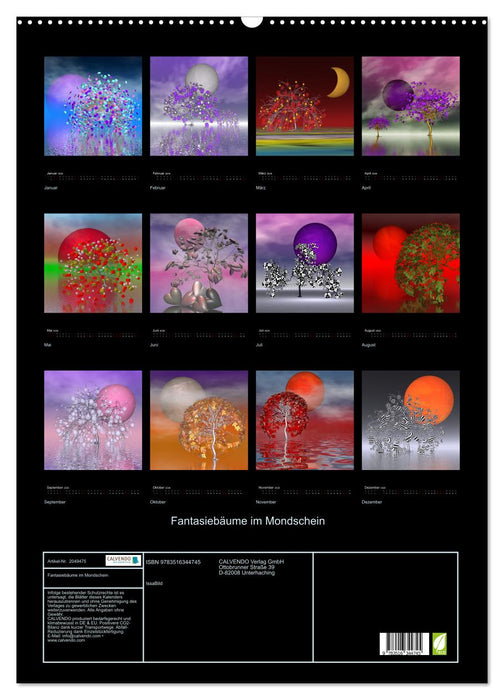 Fantasiebäume im Mondschein (CALVENDO Wandkalender 2026)