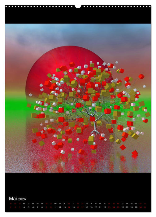 Fantasiebäume im Mondschein (CALVENDO Wandkalender 2026)