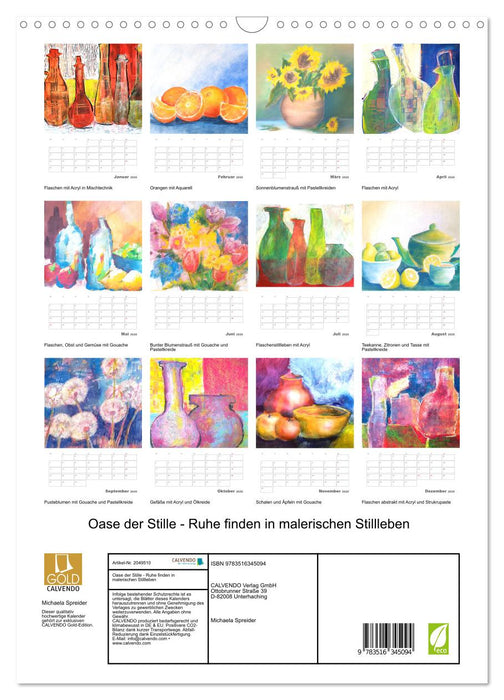 Oase der Stille - Ruhe finden in malerischen Stillleben (CALVENDO Wandkalender 2026)
