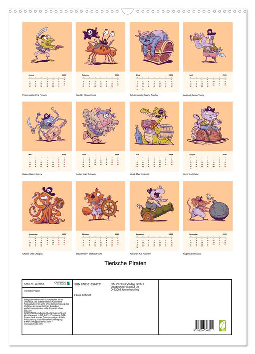 Tierische Piraten (CALVENDO Wandkalender 2026)